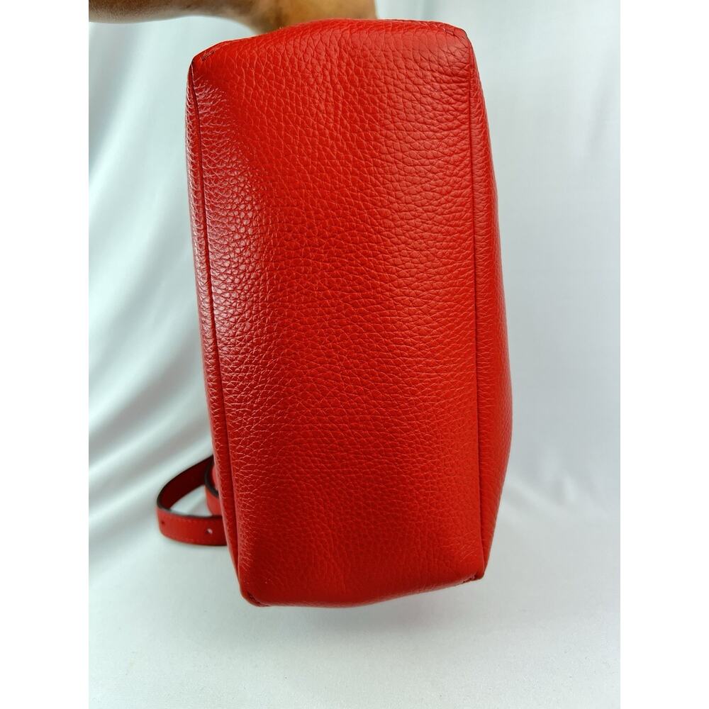 COACH Mini Abby Duffel Shoulder Crossbody Bag RED Pebble Leather - Picture 10 of 16